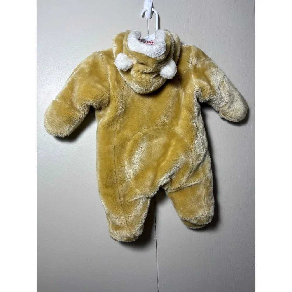 Disney Winnie the Pooh Vintage Baby Bunting Snowsuit Gold Faux Fur 12 Months